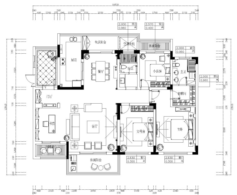 [合肥]欧式风格四居室九游体育施工图设计（附效果图）