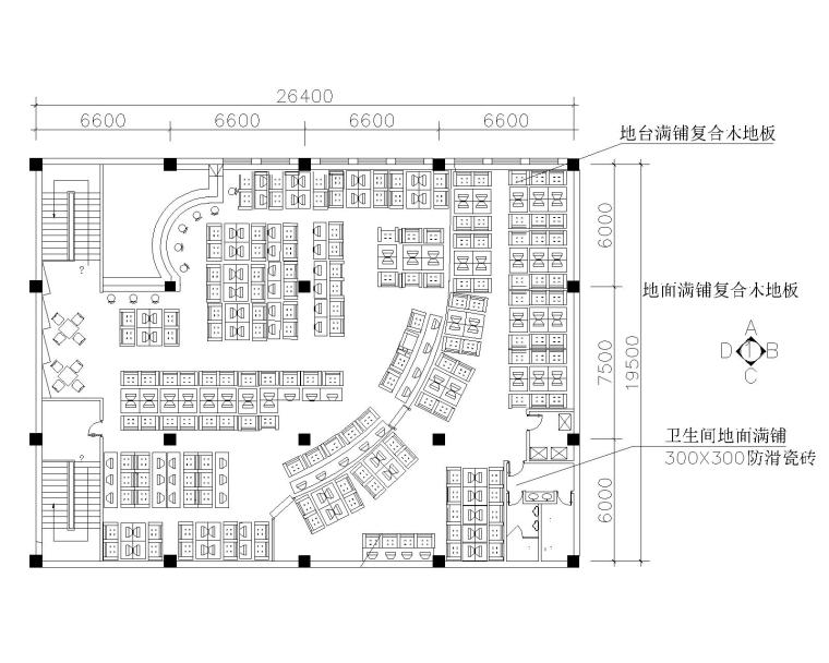 网吧室内九游体育设计方案图（CAD）