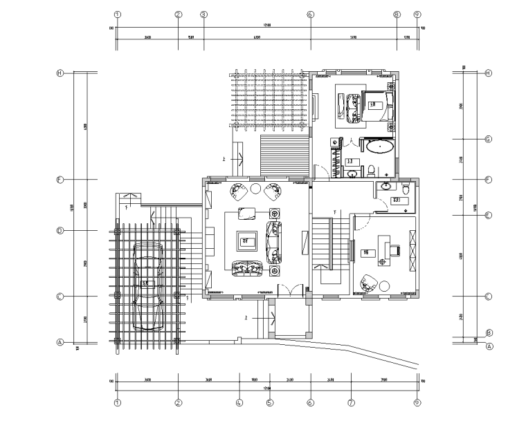 [广东]托斯卡纳风格别墅室内施工图设计（包含CAD+JPG）