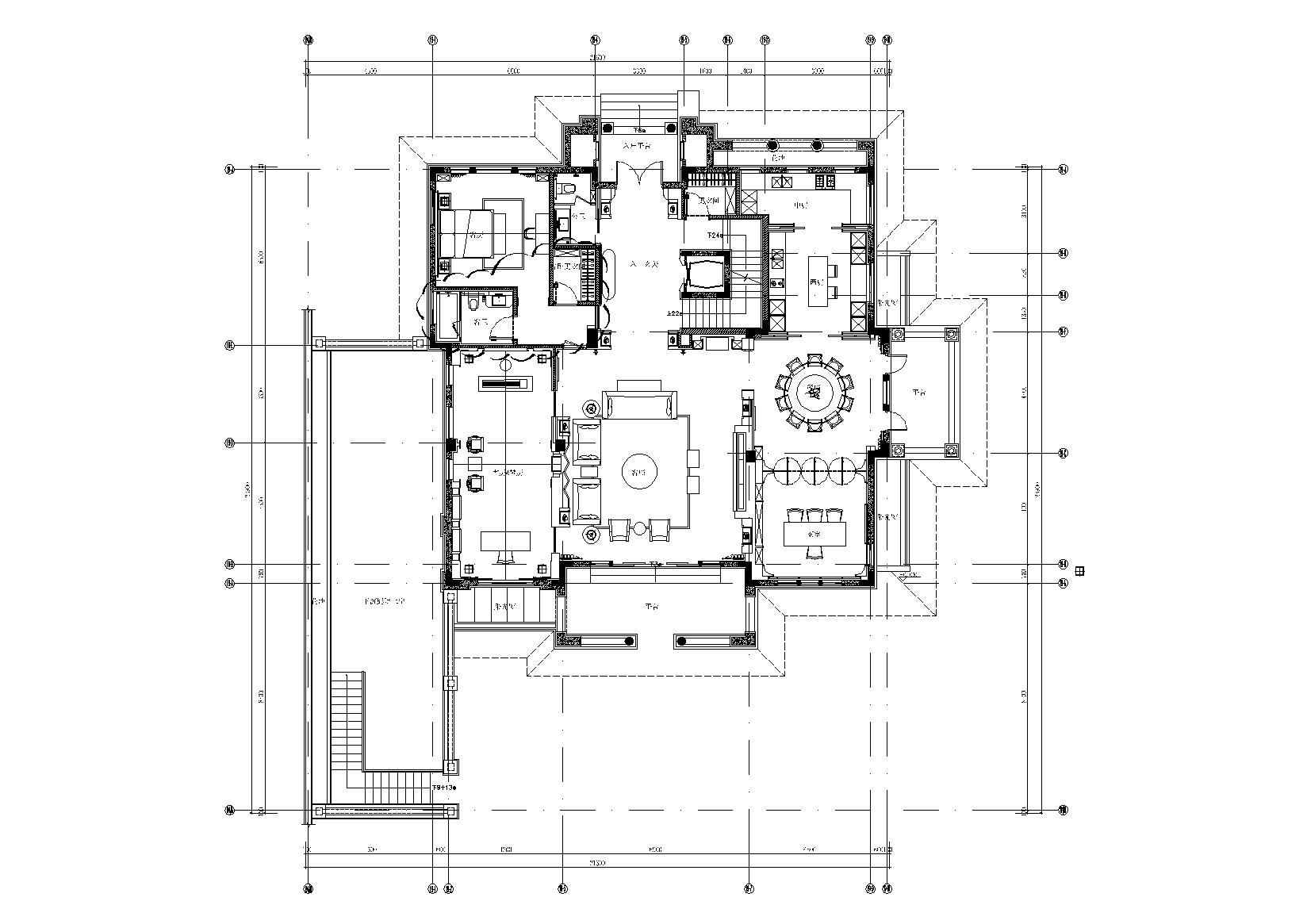 [福州]-百督府新中式风格别墅施工图+效果图