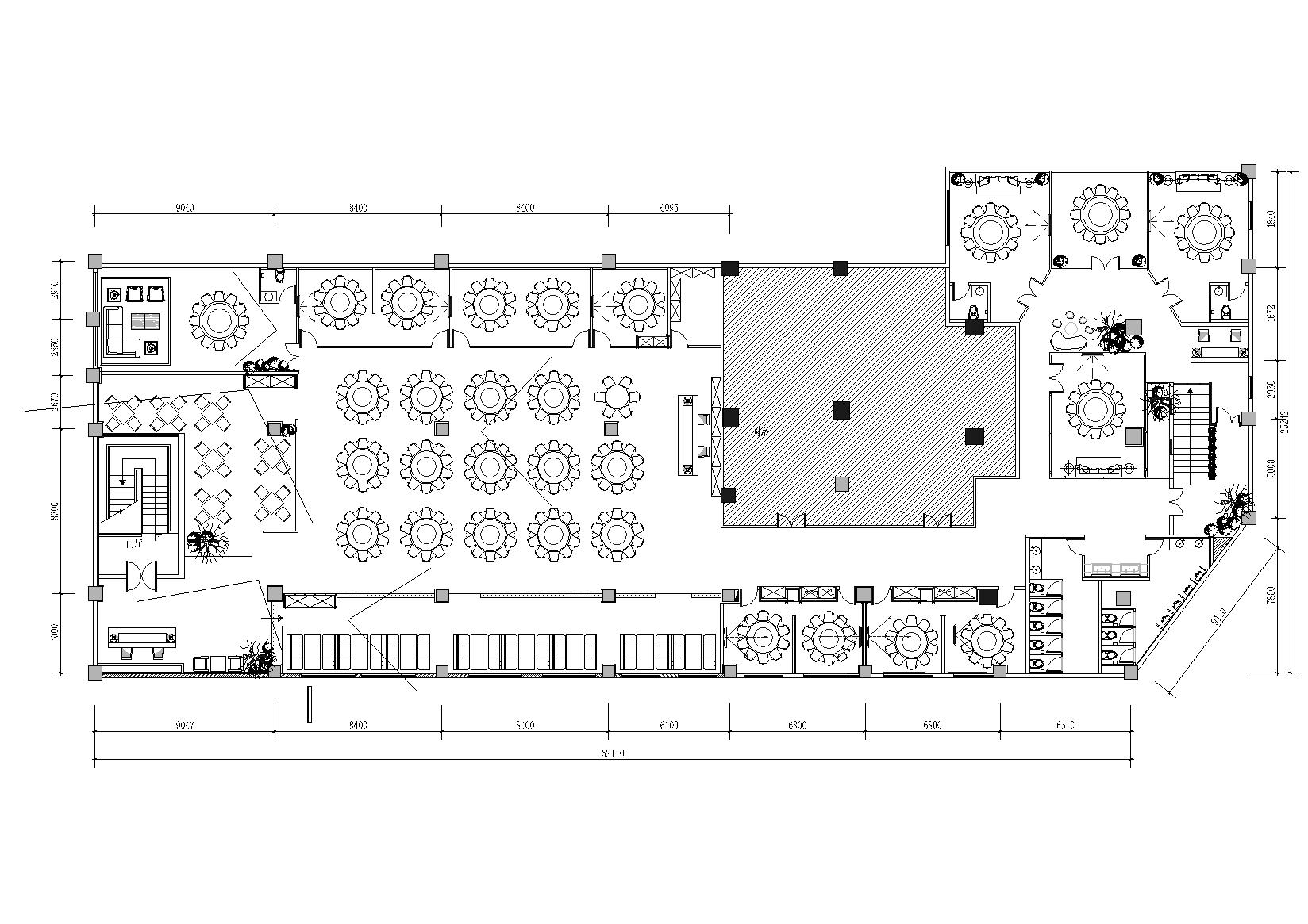 建筑设计院-某新中式餐厅CAD+3D模型+效果图