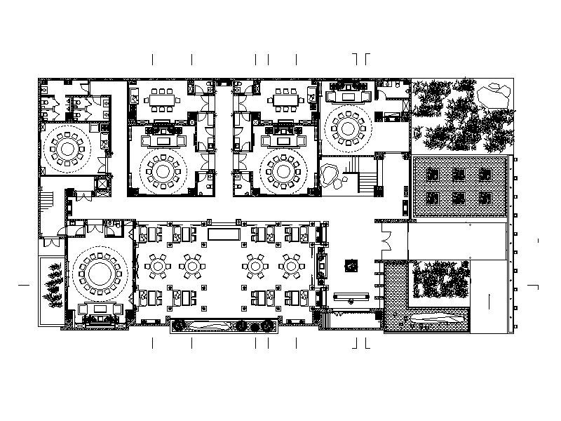 [郑州]经典传统中式餐厅设计施工图（含效果图）