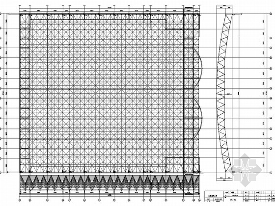 三层体育场钢网架结构竣工图