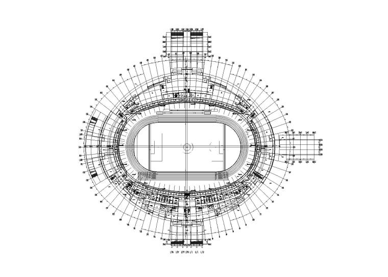 邵阳体育中心体育场建筑结构施工图（钢屋盖、看台及基础）