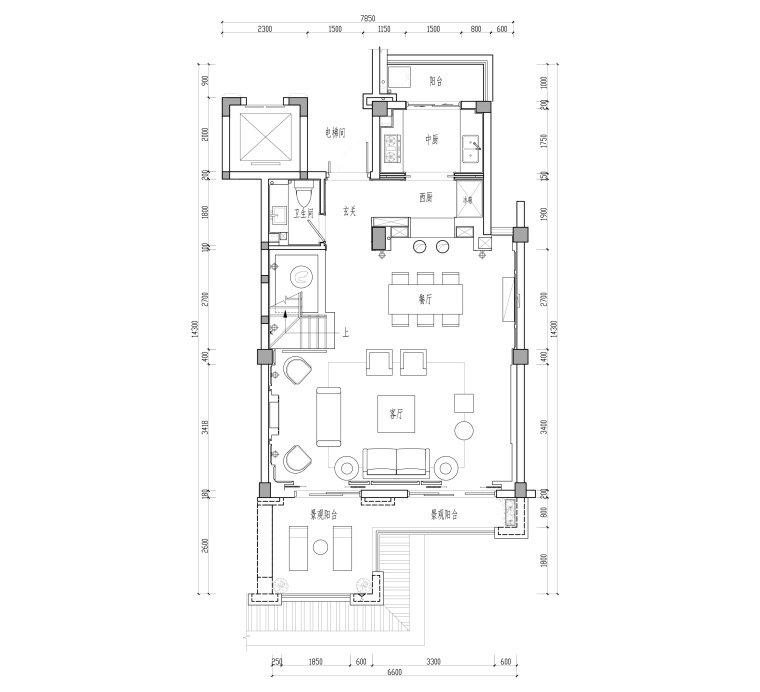 福州金辉半岛两居室别墅样板房九游体育施工图