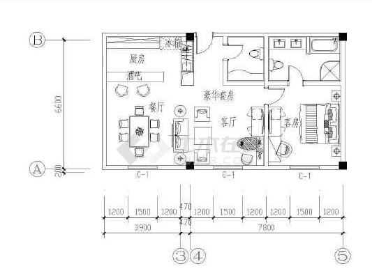 套房平面图