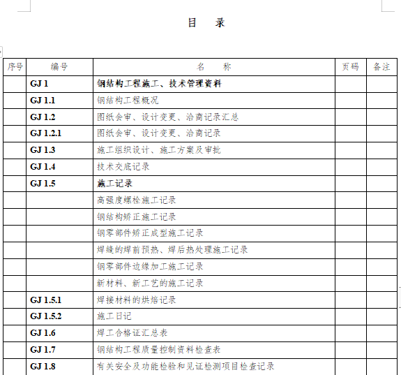 钢结构竣工资料范本