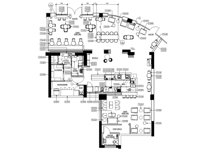 [上海]星巴克陆家嘴公馆店施工图+软装挂画