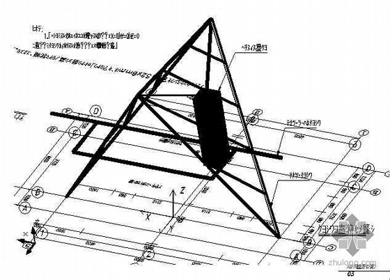 09年[武汉]某展览馆金字塔门头钢结构外装饰工程建筑施工图