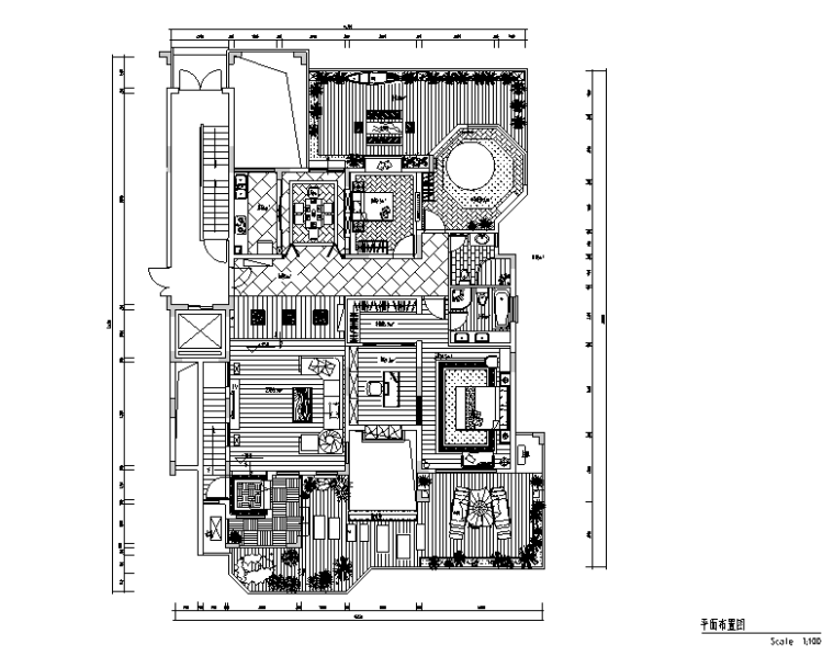 东南亚风格样板房设计施工图（附效果图）