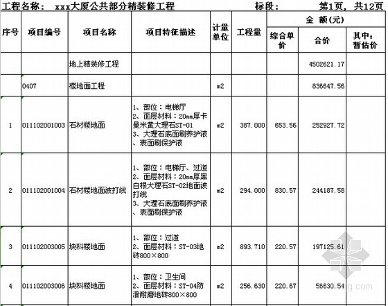 [广东]2015年大厦精九游体育工程预算书