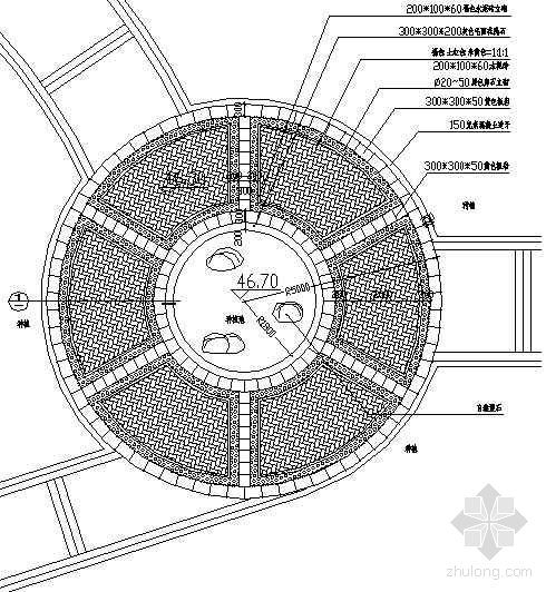 圆形广场铺装详图