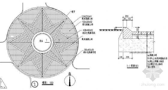 圆形广场铺装详图1