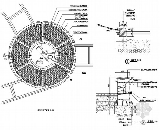 圆形广场铺装做法详图