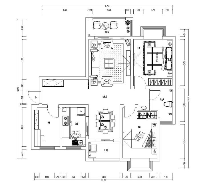 欧式风格实用型家装施工图设计（附实景图）