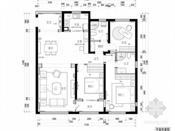 [杭州]140平米欧式风格三室两厅室内九游体育图（含效果）