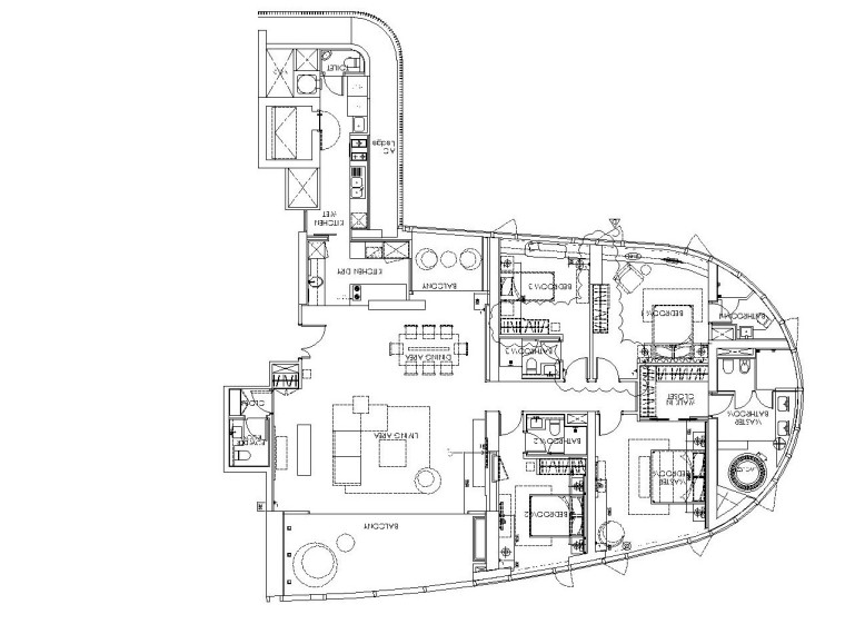 梁志天——现代简约风格样板间精装全套施工图（附实景照片）