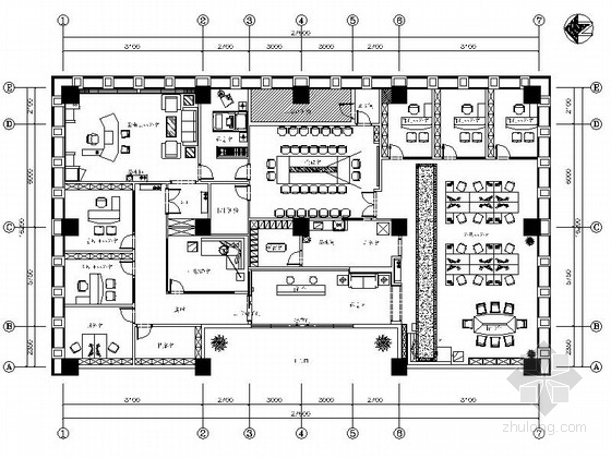 [四川]建筑工程公司时尚现代办公室精九游体育室内设计施工图（含效果）