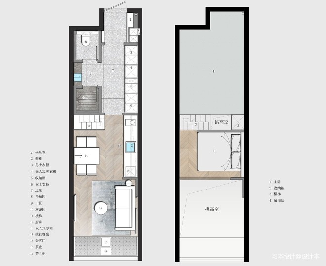 33平方全能小公寓，仅3.5米做二层