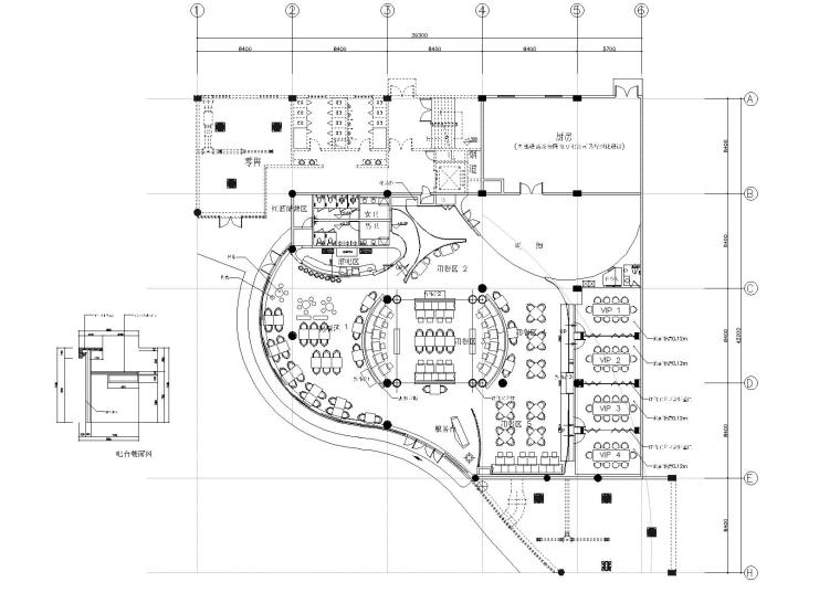 [江苏]堂杰工作室-泰思特西餐厅裝修設計圖紙施工图+效果图