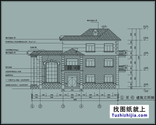 130平方米新农村三层别墅建筑施工图及效果图,19X9米