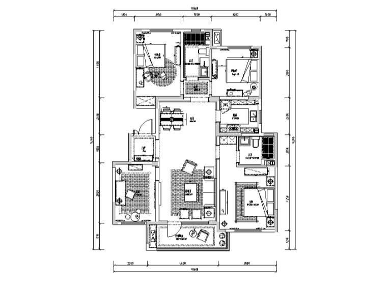 邂逅法式浪漫|青岛法式风样板间设计施工图（附效果图）