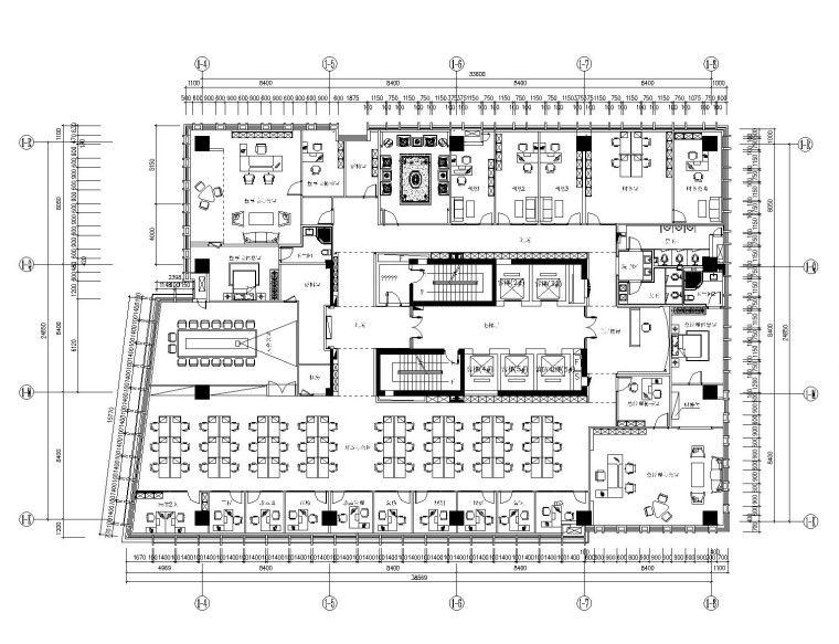 现代--办公空间九游体育设计施工图+效果图