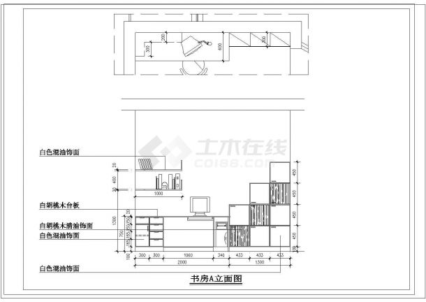 50米平跃层户型室内家庭设计九游体育cad施工图-图八