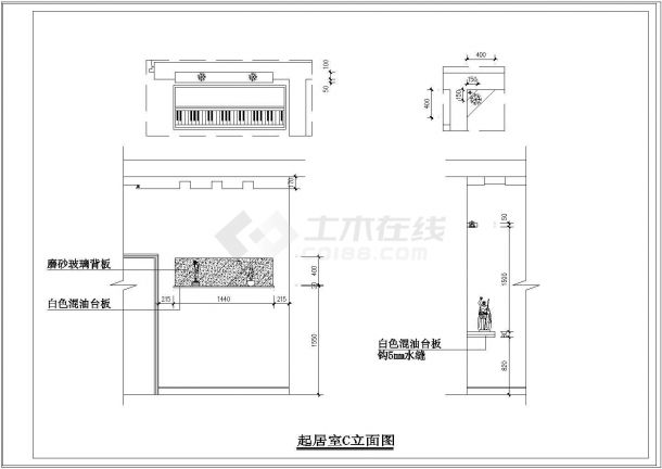 50米平跃层户型室内家庭设计九游体育cad施工图-图十二