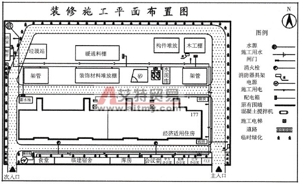 某工程装饰施工平面布置图