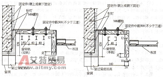 木质窗帘盒安装