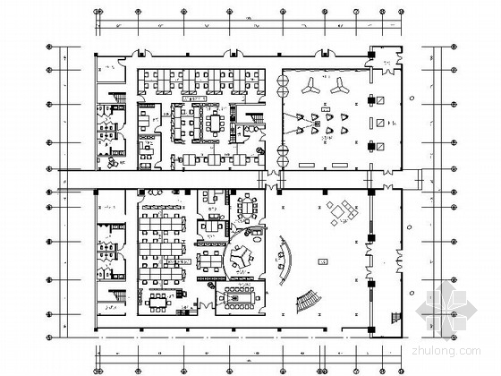 精装现代办公空间室内九游体育CAD施工图