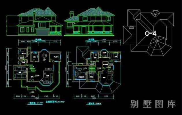 免费别墅全套cad图纸下载