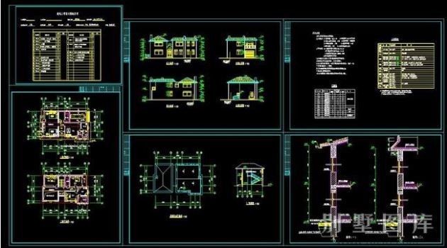 免费别墅全套cad图纸下载