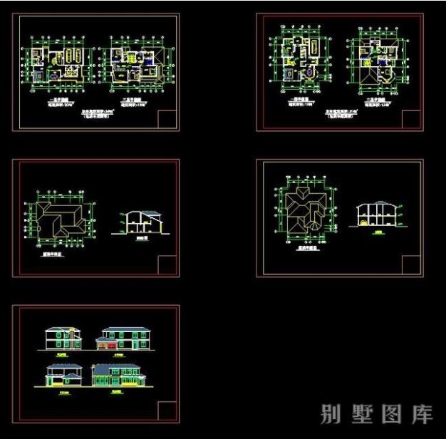 免费别墅全套cad图纸下载