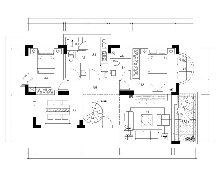 [福建]某复式现代风格别墅施工图及效果图