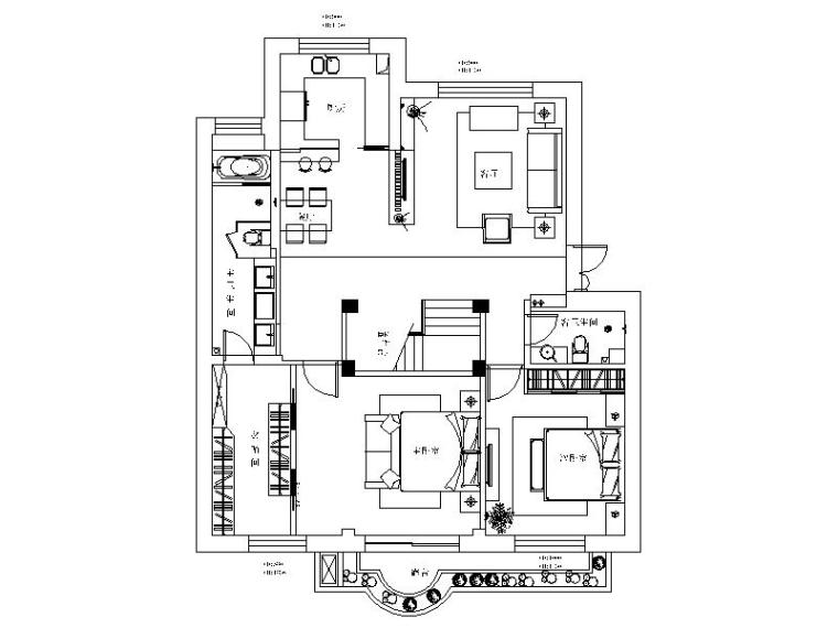 现代豪华LOFT住宅公寓设计施工图（含效果图）