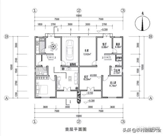 带堂屋、庭院的农村自建房设计图，看了之后你一定会喜欢的