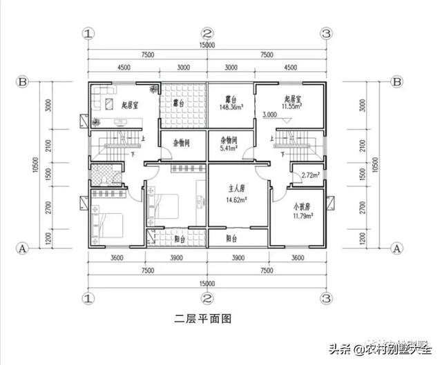 带堂屋、庭院的农村自建房设计图，看了之后你一定会喜欢的