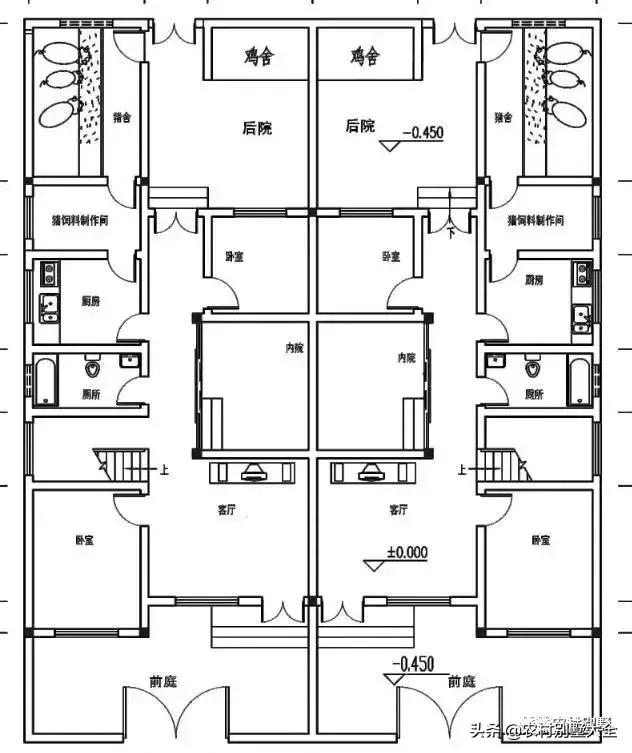 带堂屋、庭院的农村自建房设计图，看了之后你一定会喜欢的