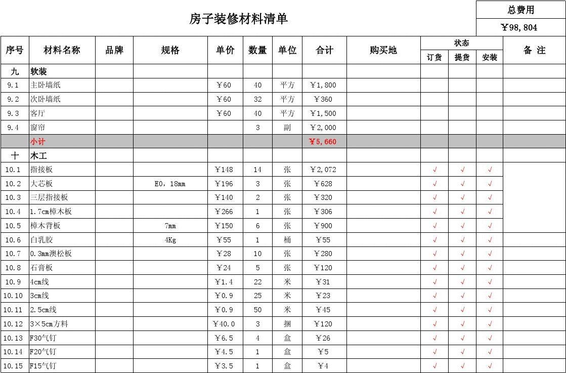 房屋九游体育施工材料清单_新房九游体育步骤及九游体育所需用品清单_九游体育 材料 清单