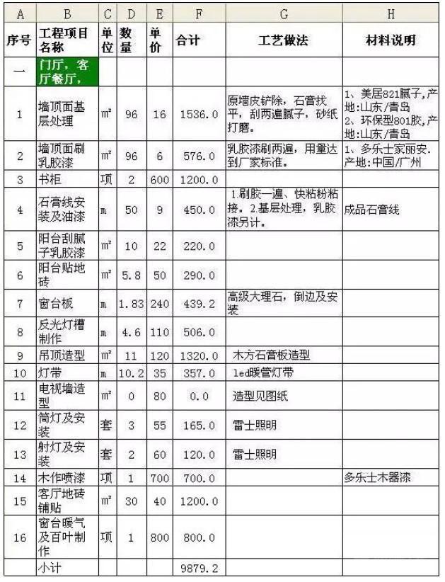 客餐厅九游体育报价一览表