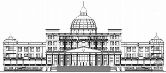 某县欧式人民法院办公楼建筑施工图