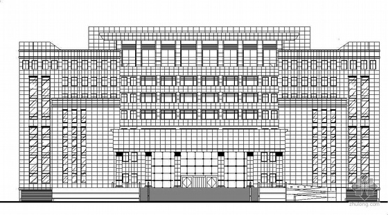 [兰州市]某七层石材干挂玻璃幕墙法院建筑结构施工图