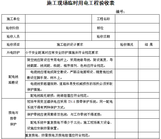 建筑施工单位施工安全管理资料用表（直接套用）