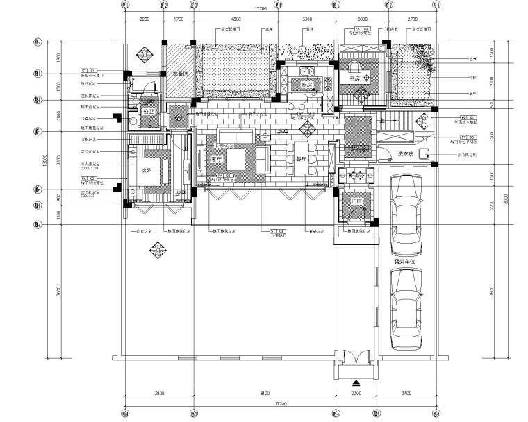 内建筑-安吉绿城桃花源中式风格别墅室内九游体育施工图+效果图