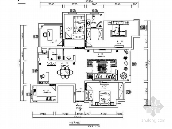 [重庆]温馨现代简约四居室九游体育设计施工图（含效果）