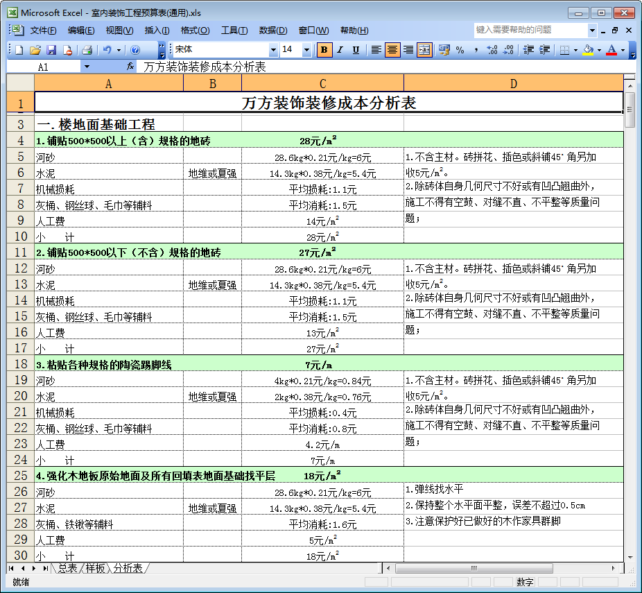 装饰工程定额预算清单_装饰九游体育类预算_装饰预算要学多久