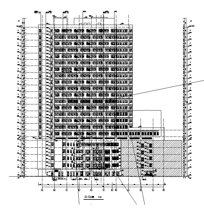 [湖南]高层框架结构市级医院综合楼建筑施工图（16年含水电图纸）