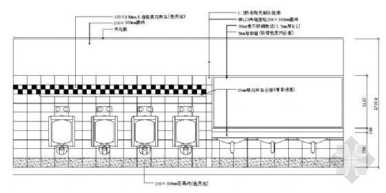 公共厕所墙面磁砖贴法示意图